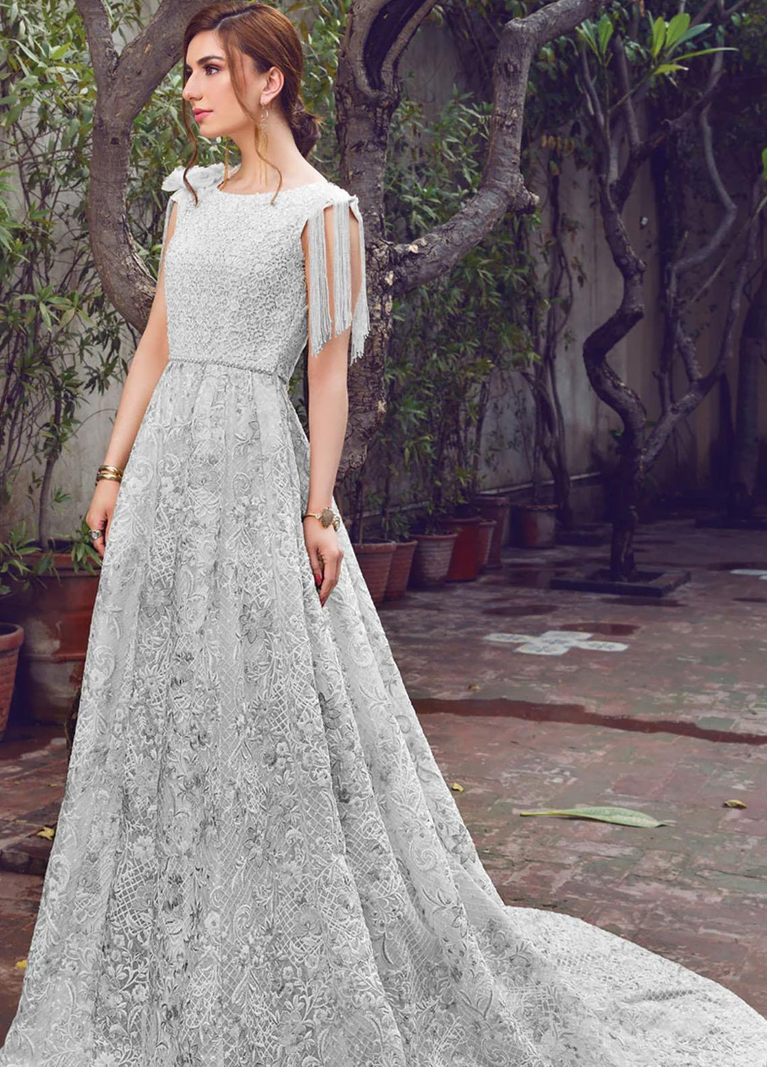 Threads & Motifs Pret Formal Wear Organza Dress 5532 Grey
