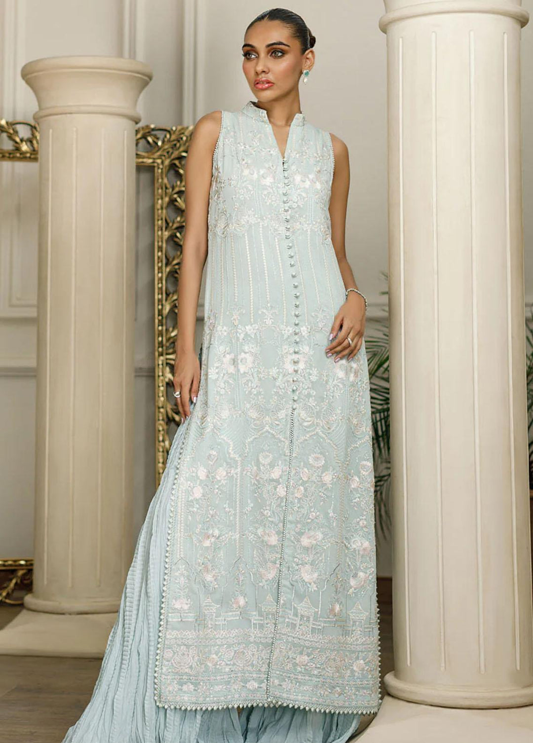 Threads & Motifs Pret Embroidered Chiffon Gharara Dress 8385.1