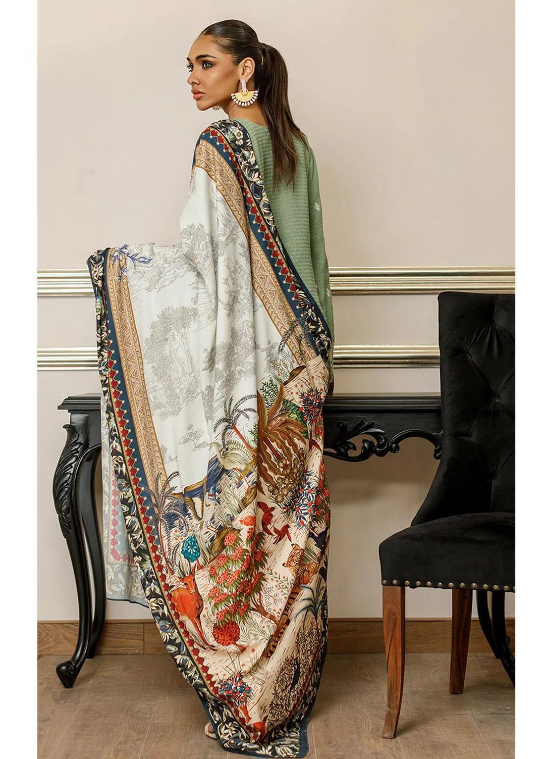 Threads & Motifs Printed Viscose  Shawls THM23SH Shawl-121 - Winter Shawls