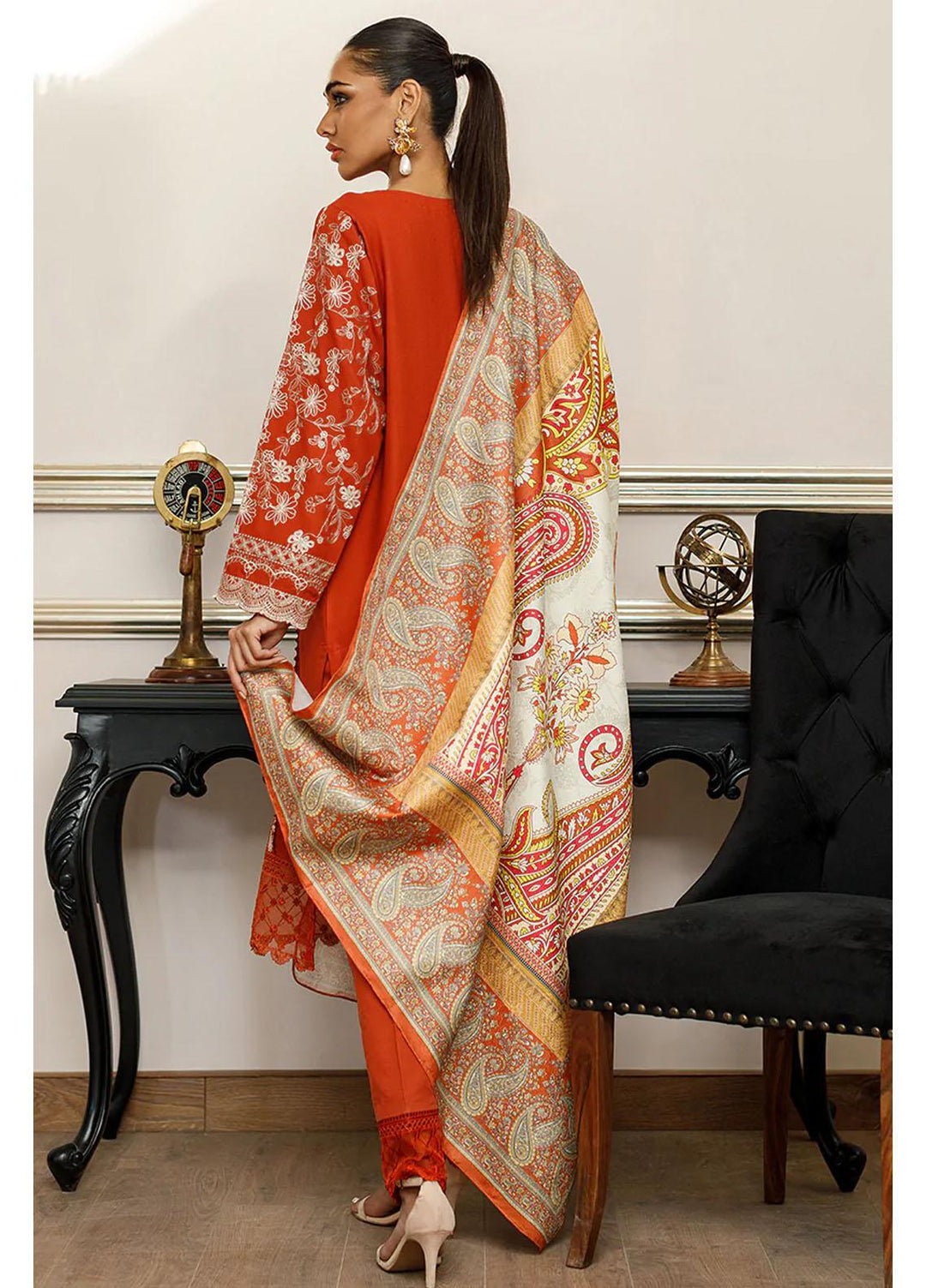 Threads & Motifs Printed Jamawar  Shawls THM23SH Shawl-113 - Winter Shawls