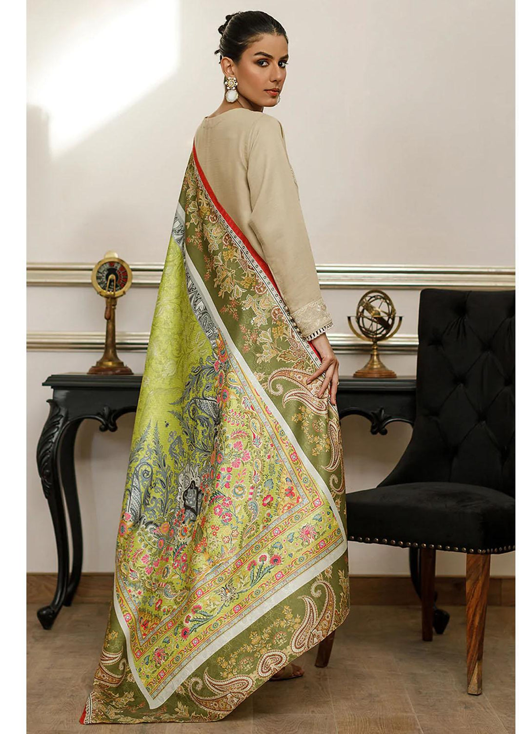 Threads & Motifs Printed Jamawar  Shawls THM23SH Shawl-118 - Winter Shawls