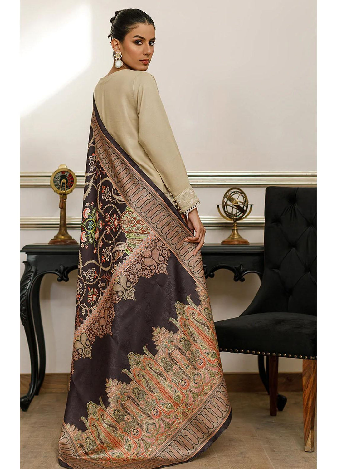 Threads & Motifs Printed Jamawar  Shawls THM23SH Shawl-119 - Winter Shawls