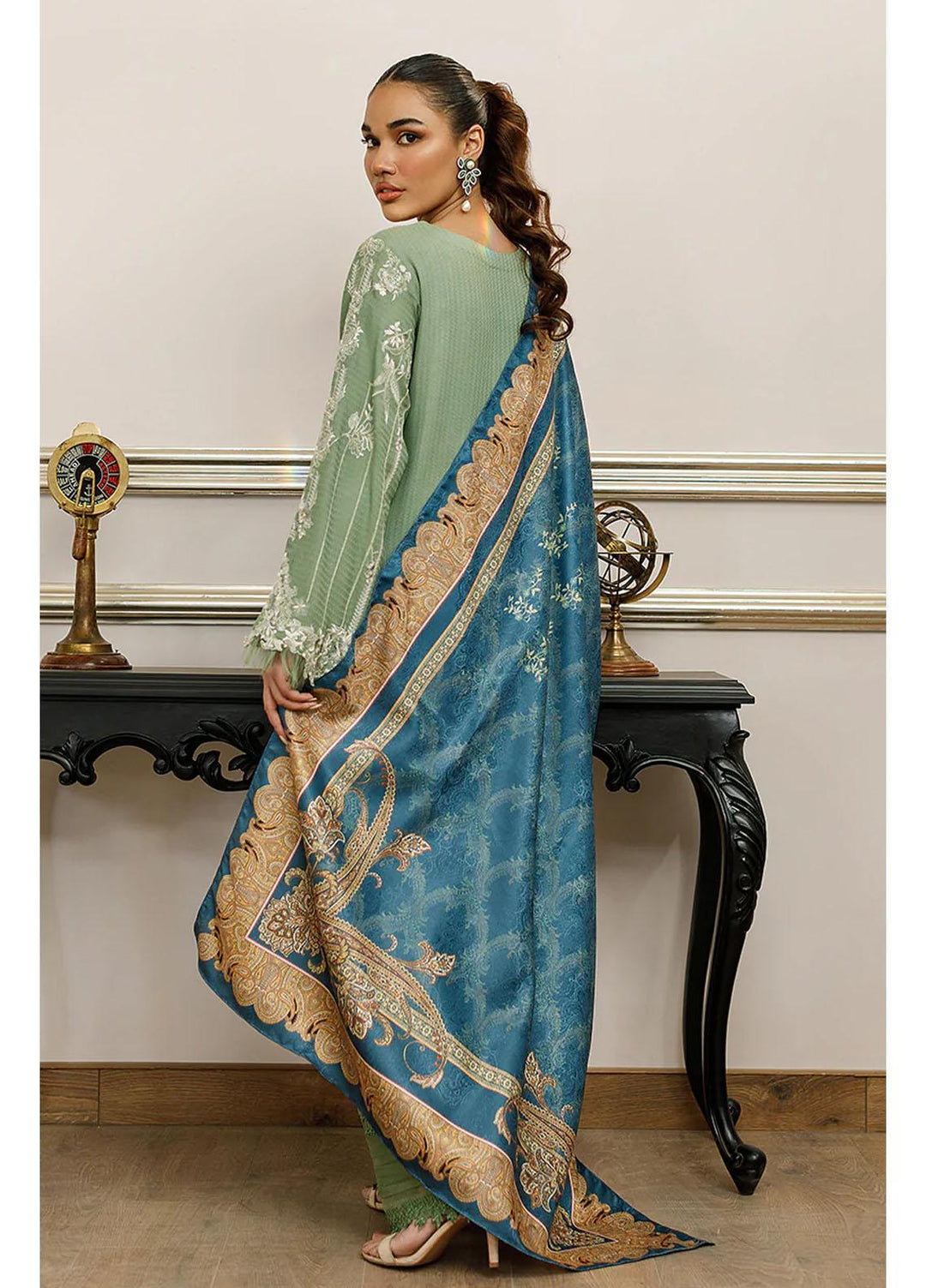 Threads & Motifs Printed Jamawar  Shawls THM23SH Shawl-116 - Winter Shawls