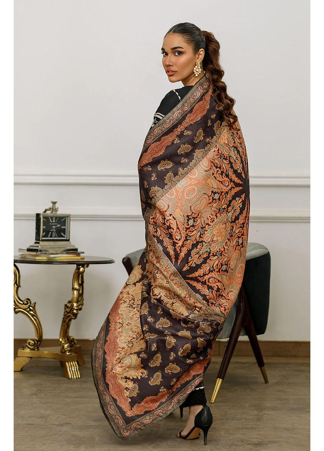 Threads & Motifs Printed Jamawar  Shawls THM23SH Shawl-114 - Winter Shawls
