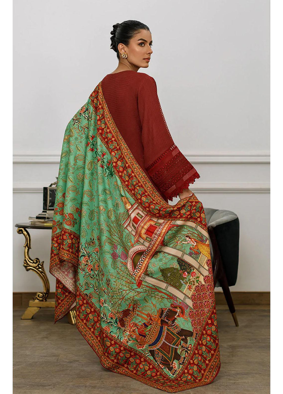Threads & Motifs Printed Viscose  Shawls THM23SH Shawl-125 - Winter Shawls