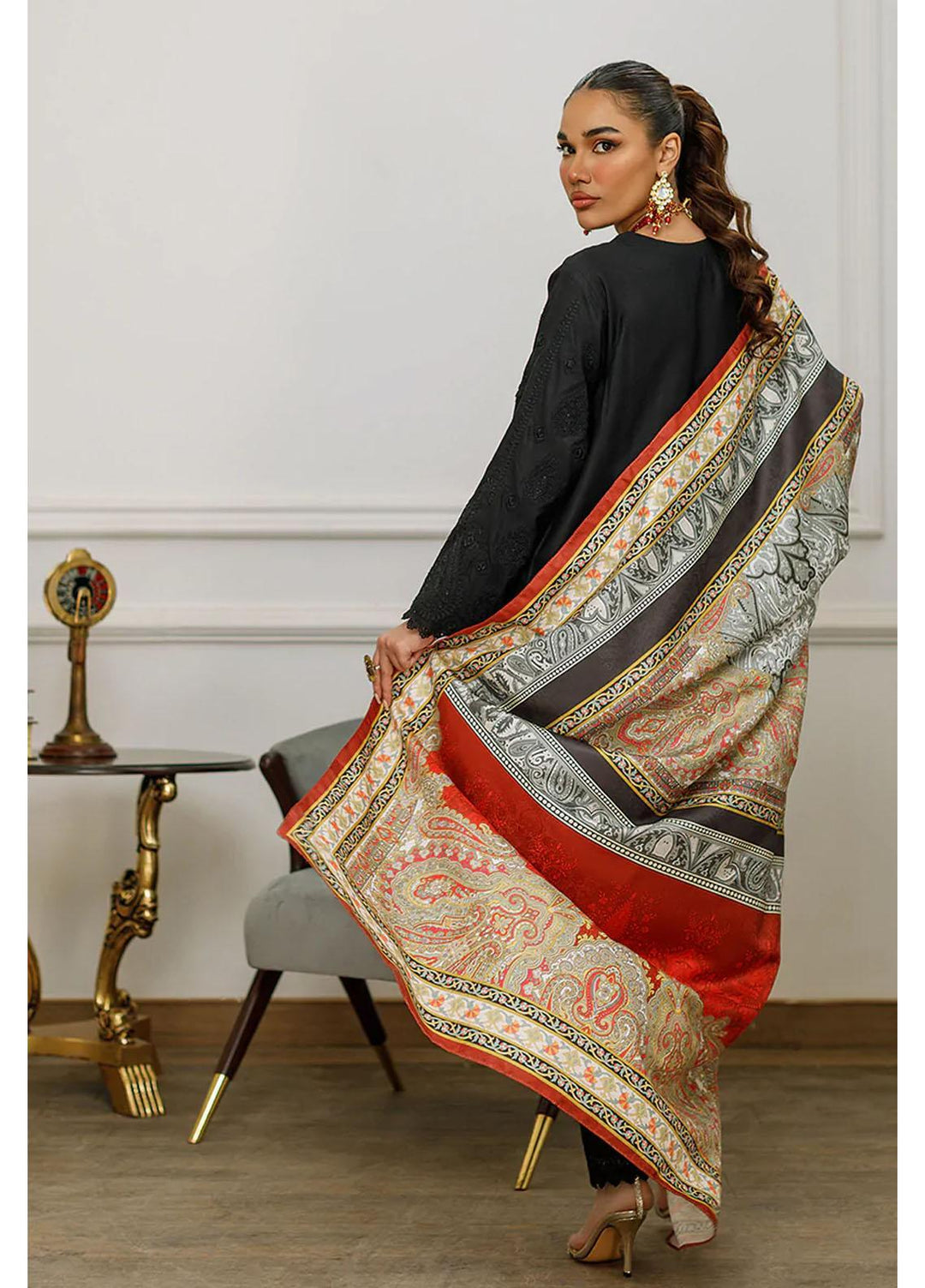 Threads & Motifs Printed Jamawar  Shawls THM23SH Shawl-115 - Winter Shawls