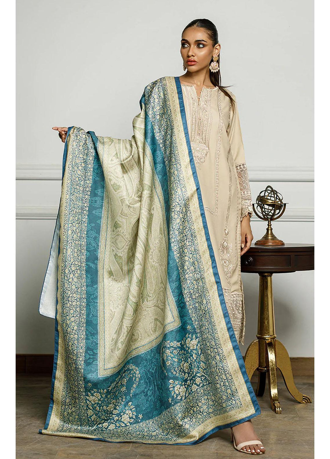 Threads & Motifs Printed Jamawar  Shawls THM23SH Shawl-117 - Winter Shawls