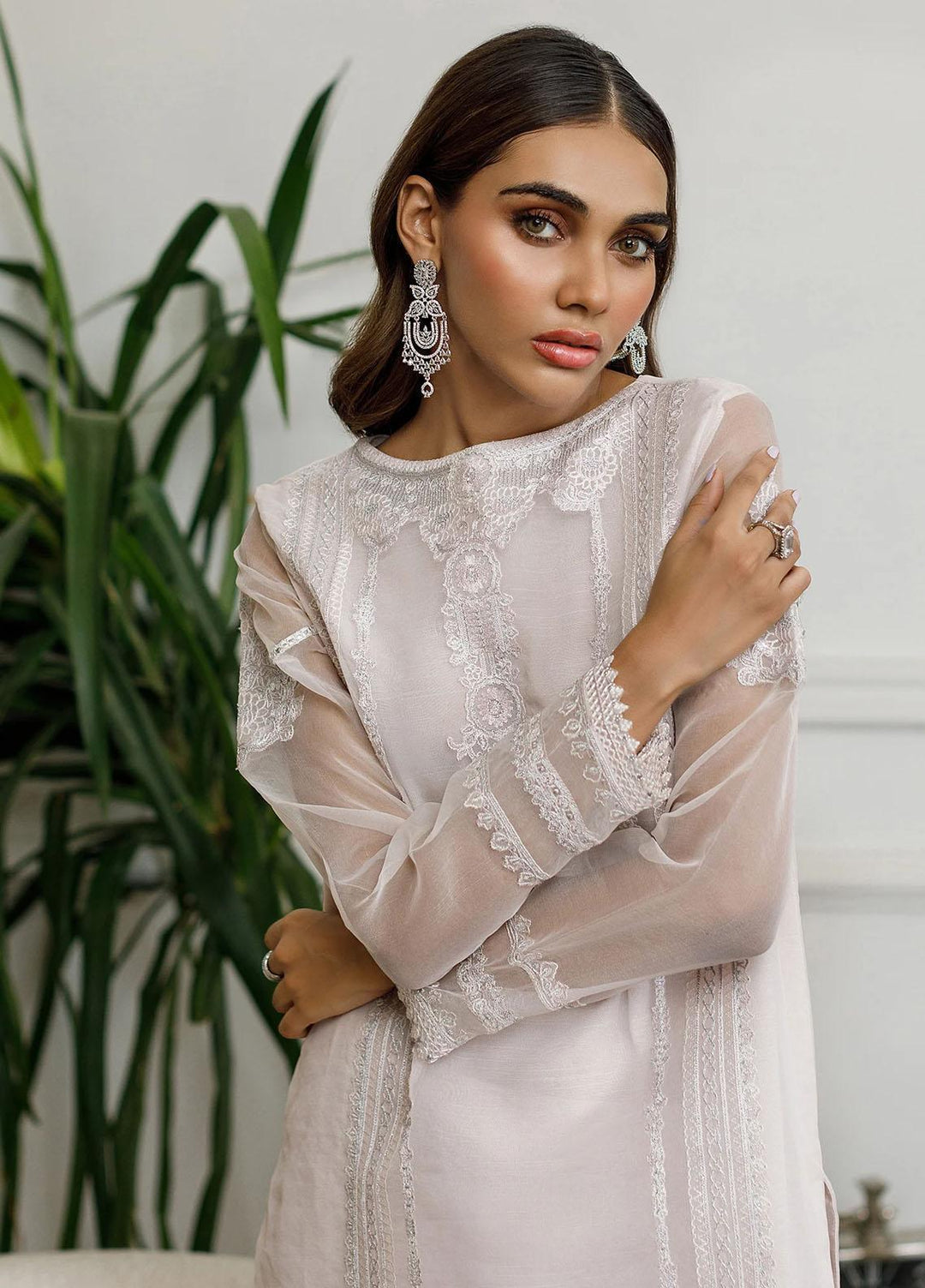 Threads & Motifs Pret Embroidered Khaadi Net Shirt 8306