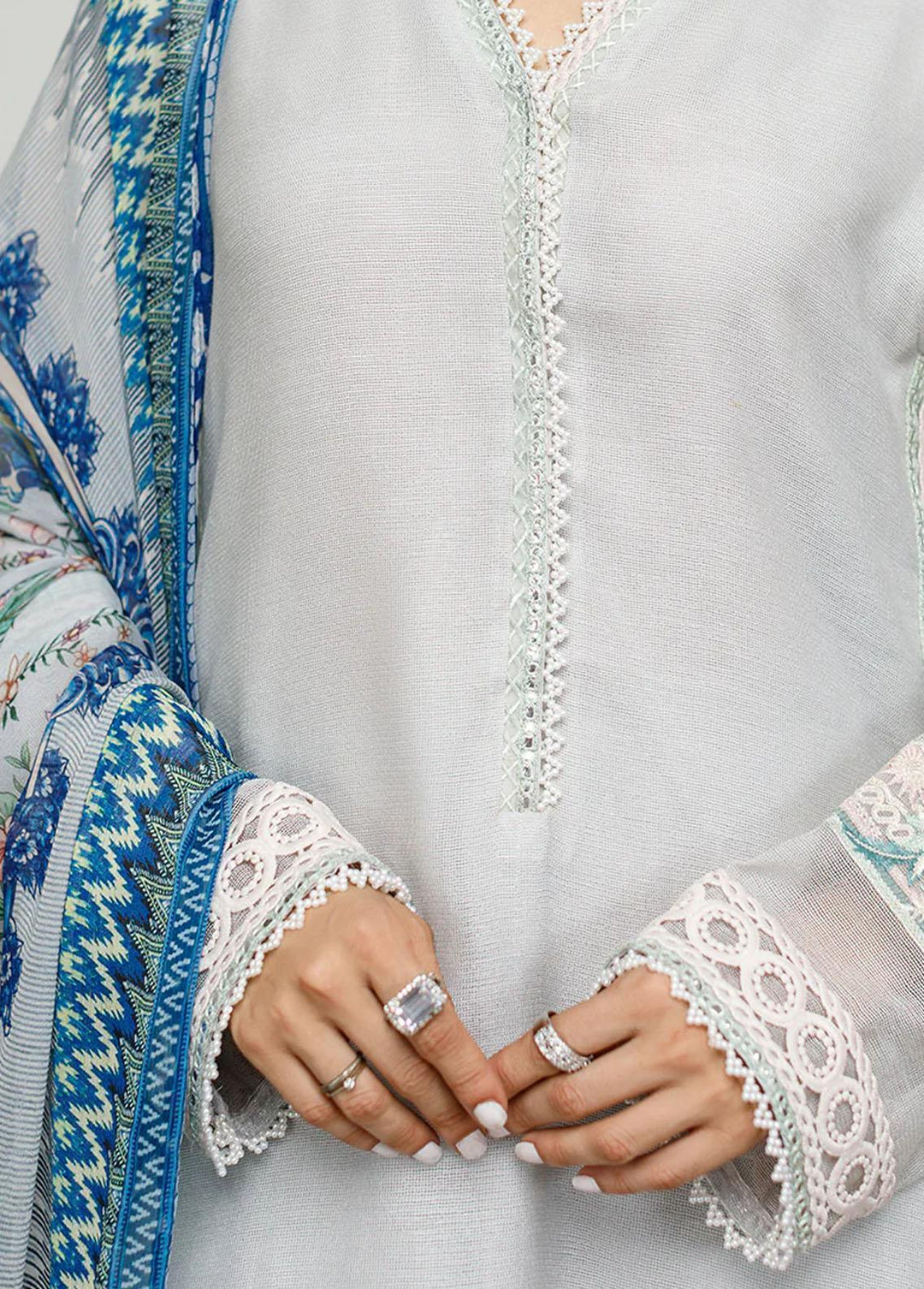 Threads & Motifs Pret Embroidered Cotton Net 2 Piece Suit 8311