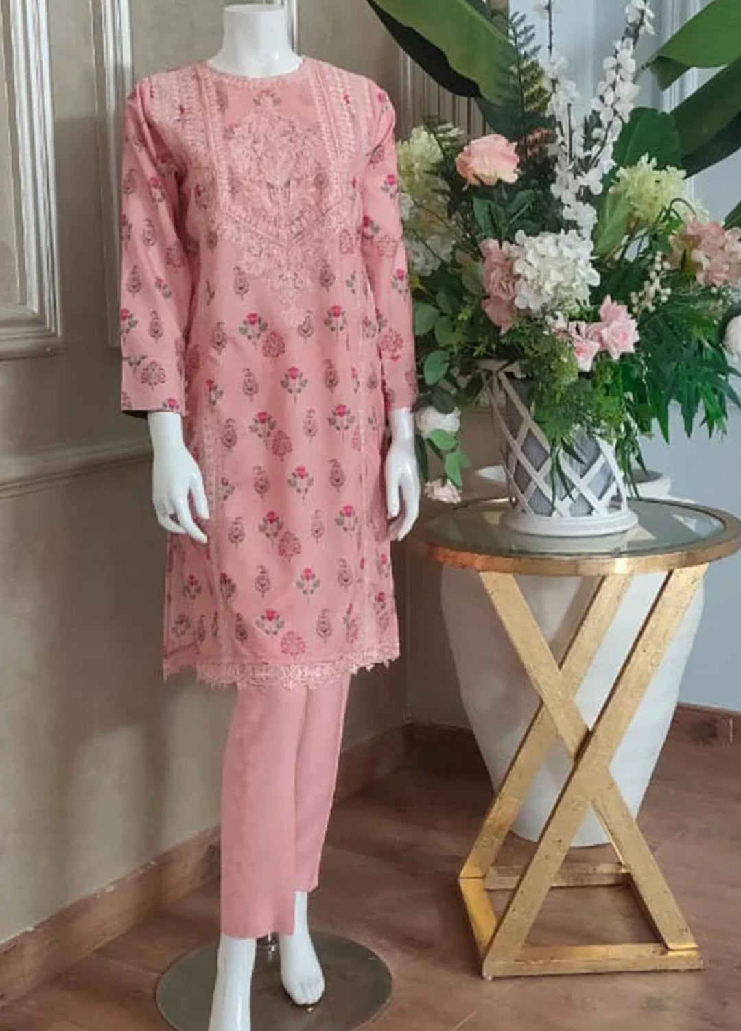 Threads & Motifs Pret Embroidered Khaadi Net Shirt 8377
