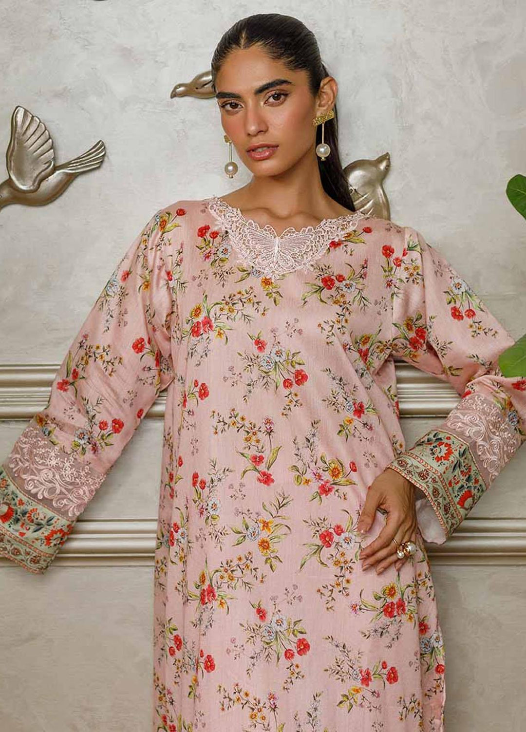 Threads & Motifs Pret Embroidered Khaadi Net Shirt 8486
