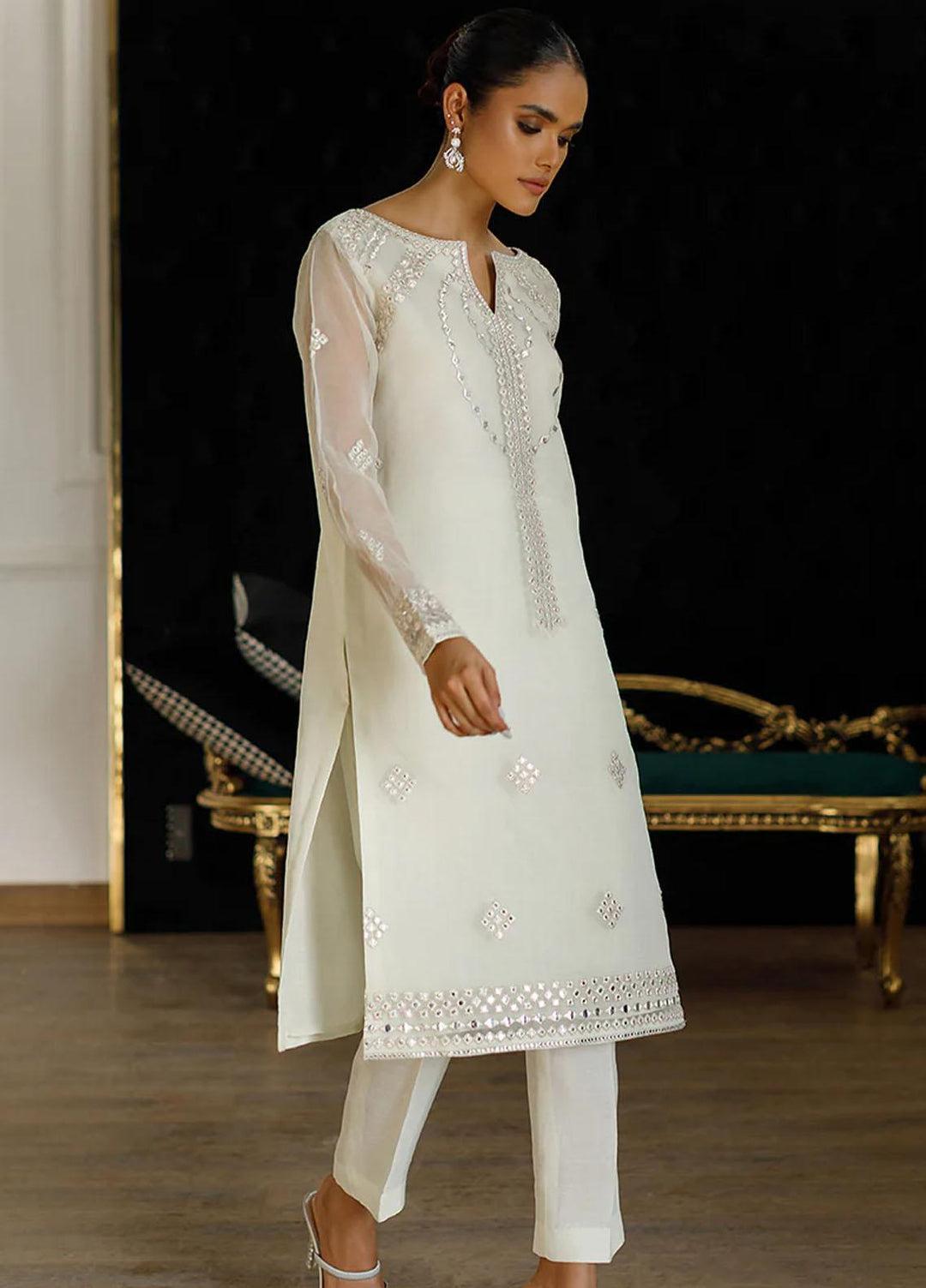 Threads & Motifs Luxury Pret  Organza Shirt 7887