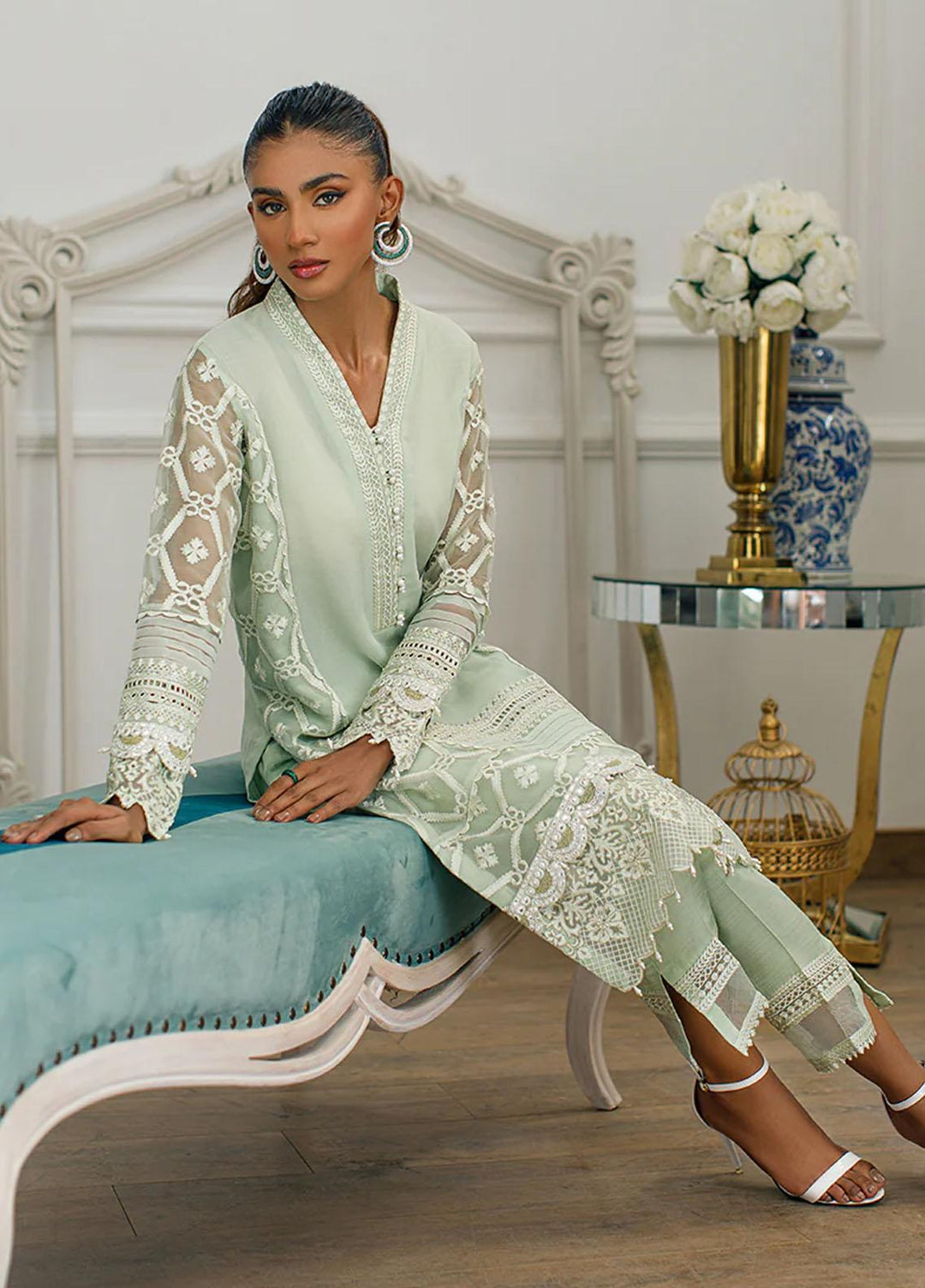 Threads & Motifs Luxury Pret  Organza Shirt 7462