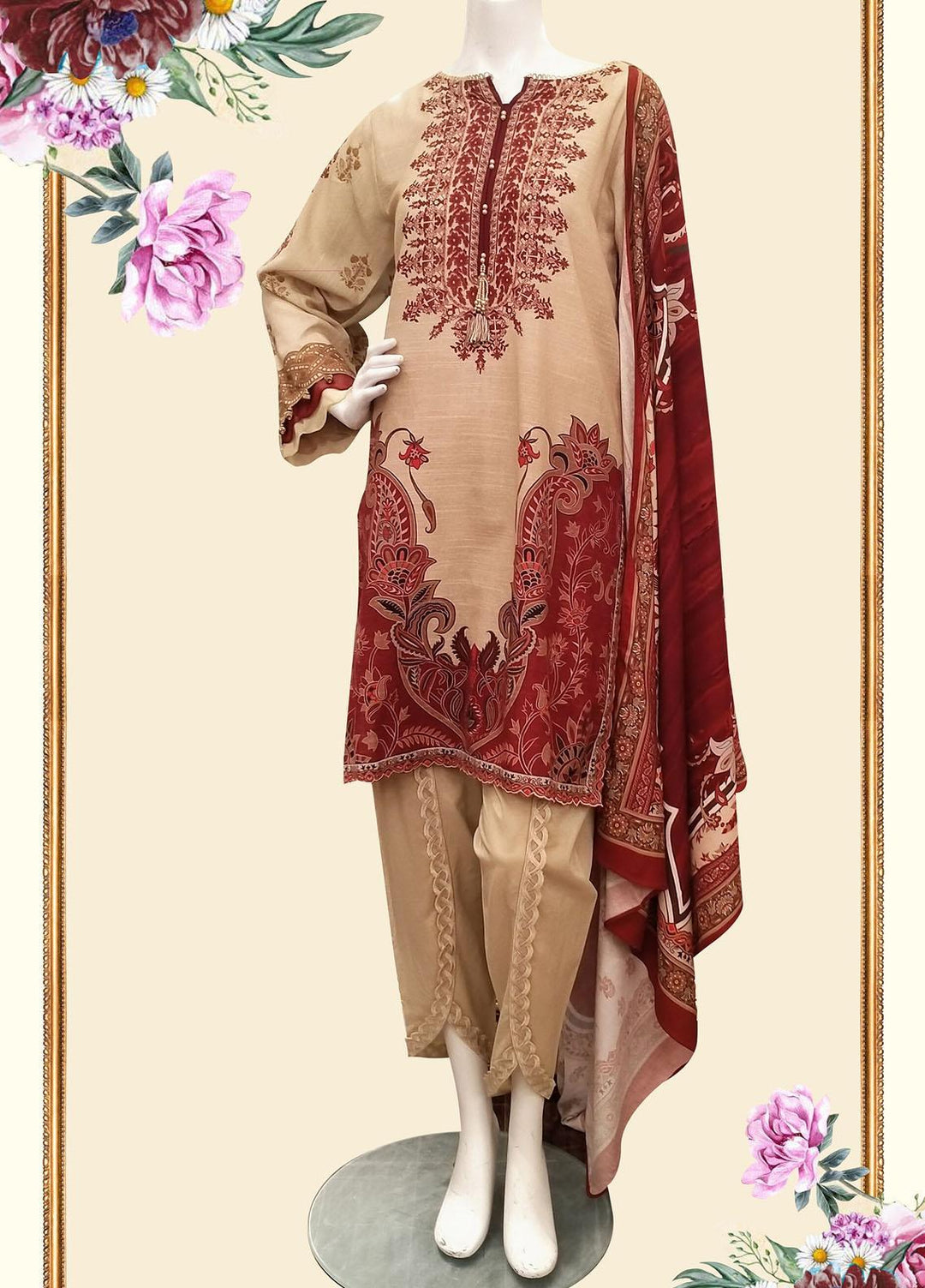 Threads & Motifs Pret  Khaddar 2 Piece Suit THM22WS 7609