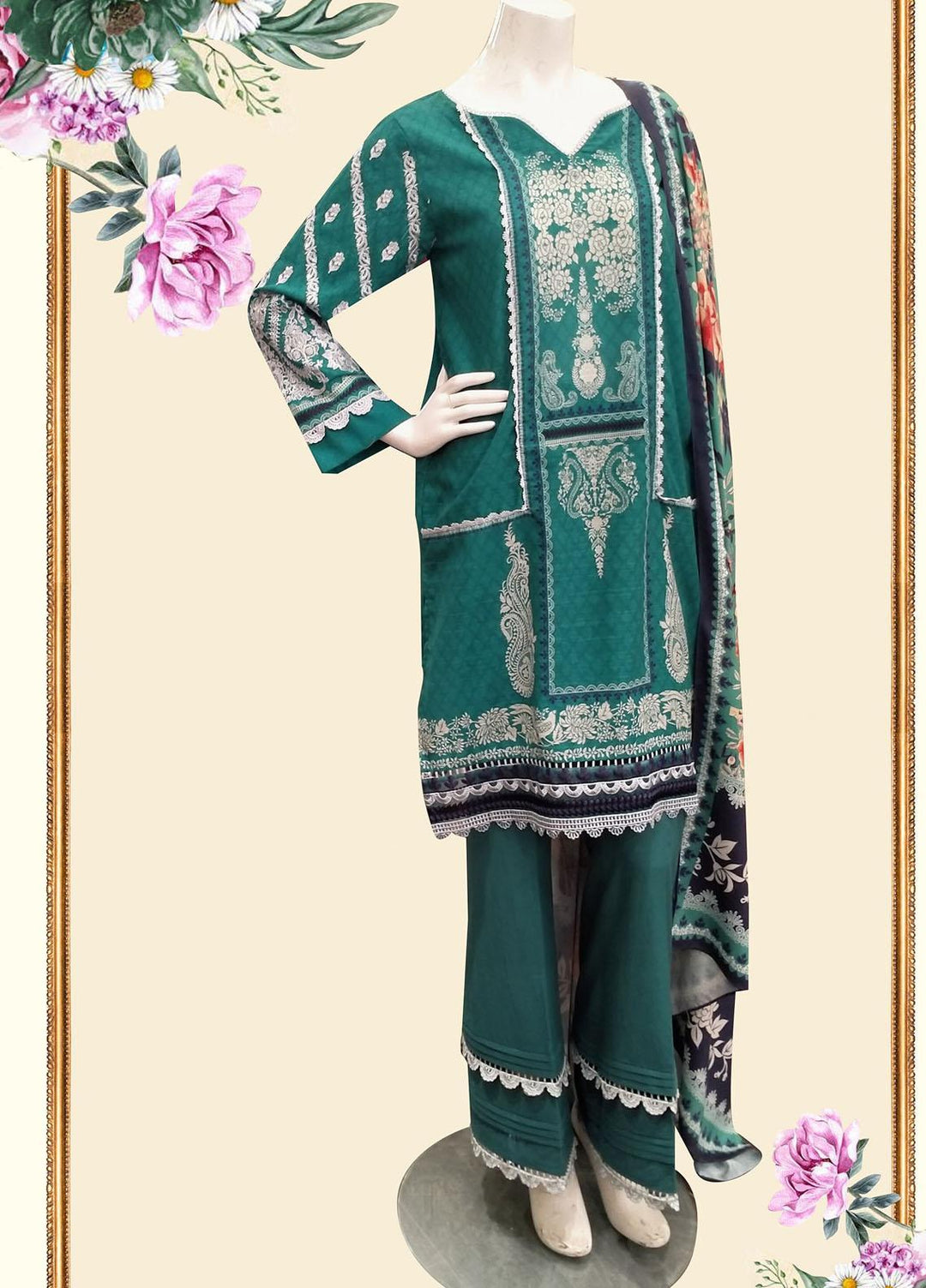 Threads & Motifs Pret  Khaddar 2 Piece Suit THM22WS 7564