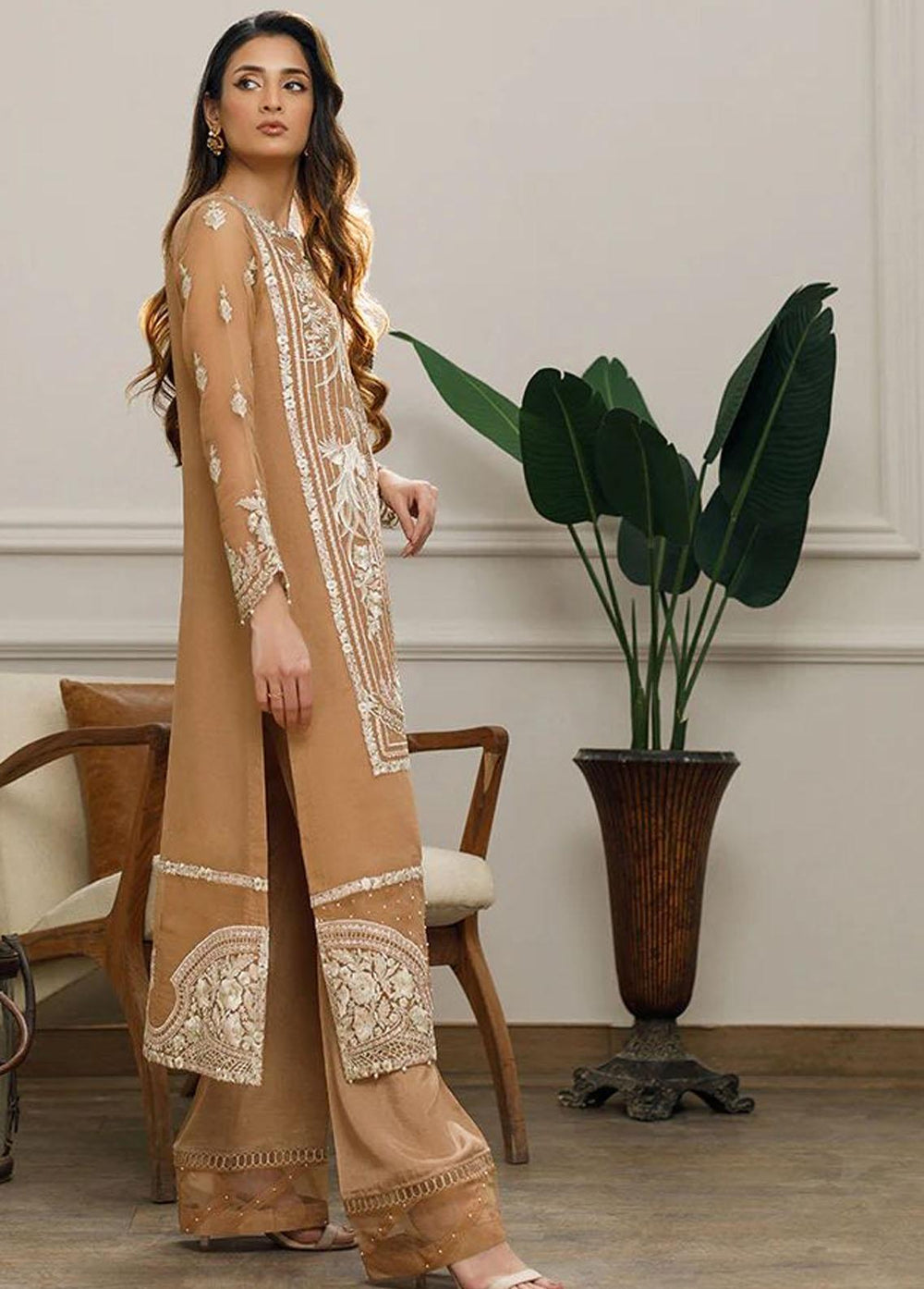 Threads & Motifs Luxury Pret  Organza Shirt 8155