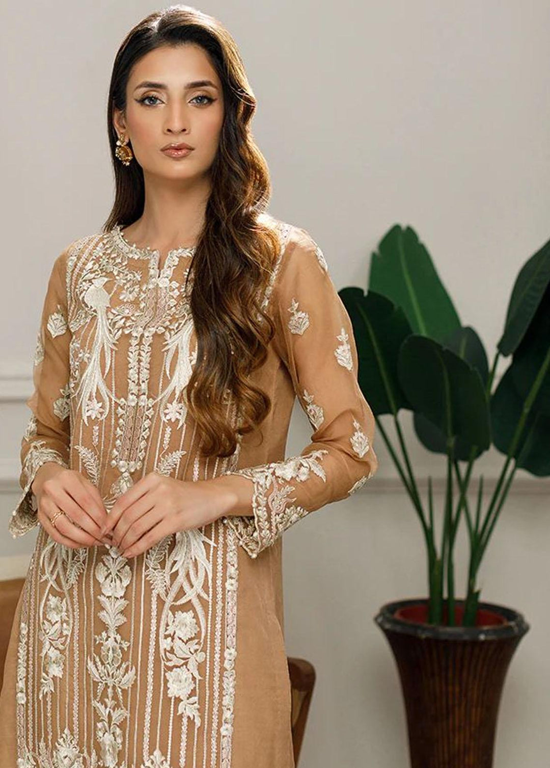 Threads & Motifs Luxury Pret  Organza Shirt 8155