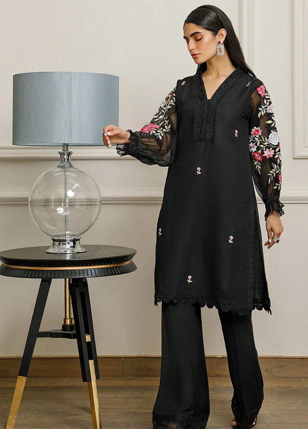 Threads & Motifs Pret Embroidered Khaadi Net Kurti 8284
