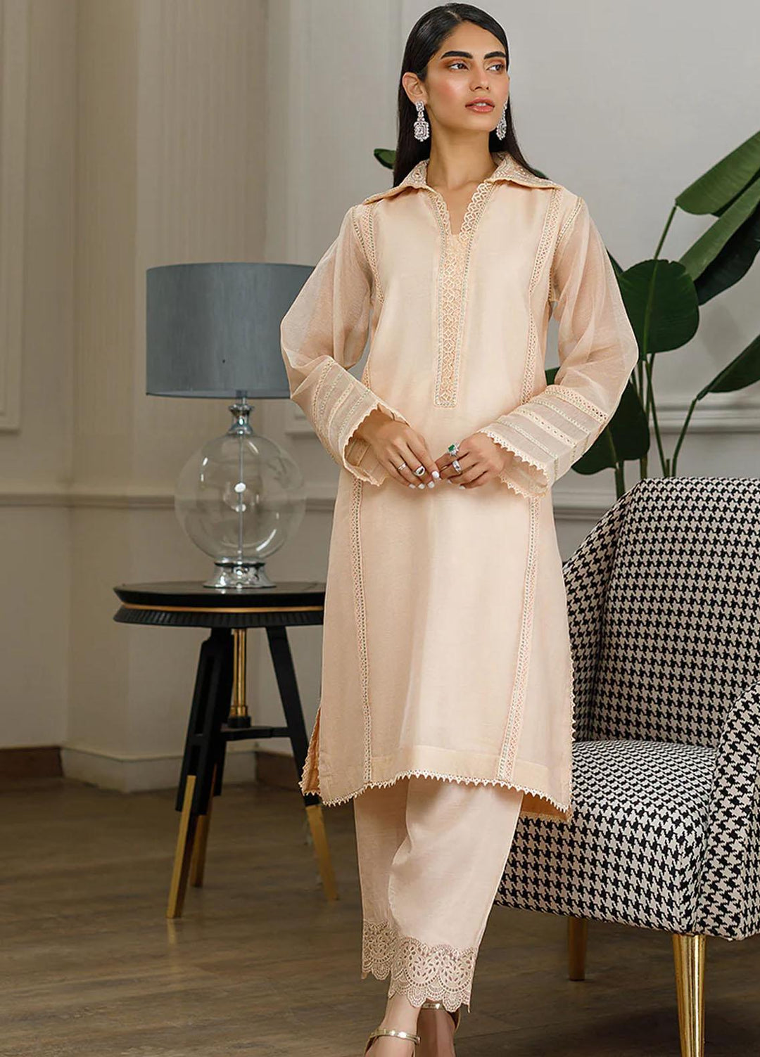 Threads & Motifs Pret Embroidered Khaadi Net Kurti 8346