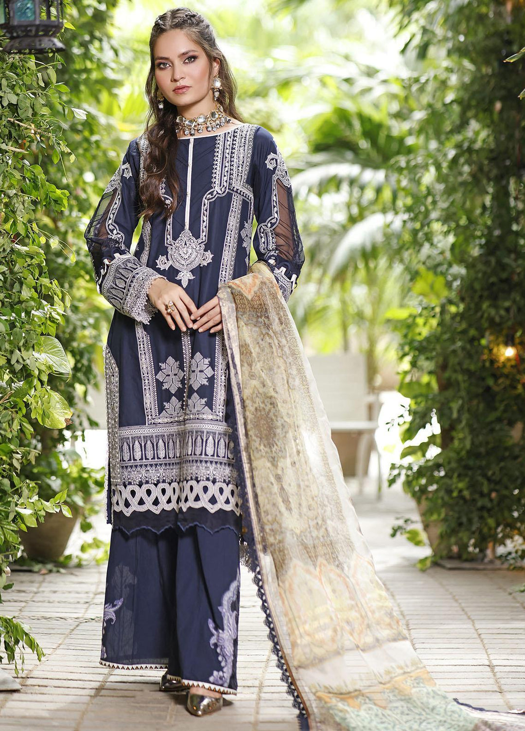 Threads & Motifs Embroidered Lawn Suits Unstitched 3 Piece THM22UL 7632 - Luxury Summer Collection