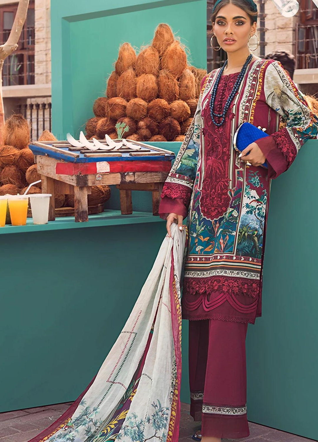 Threads & Motifs Embroidered Lawn Suits Unstitched 3 Piece THM21U 7173 - Summer Collection