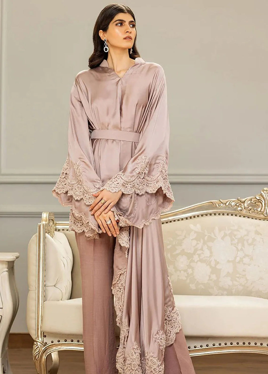 Threads And Motifs Pret Embroidered Chamois Kaftan 8732