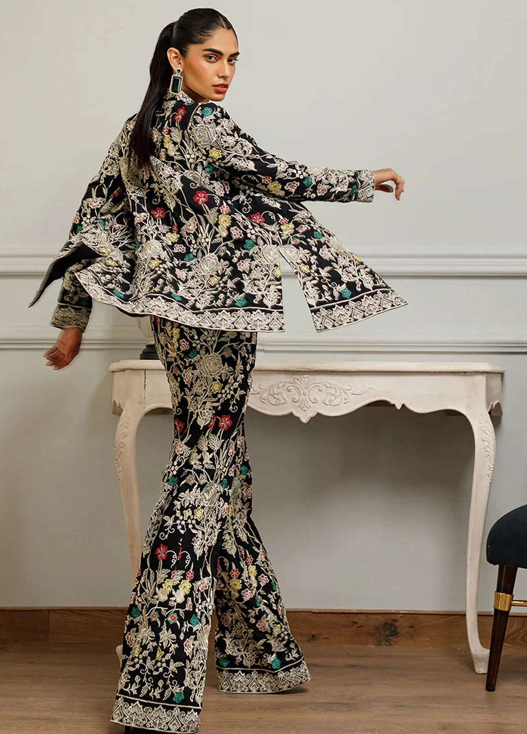 Threads And Motifs Pret Embroidered Chiffon Dress 8614