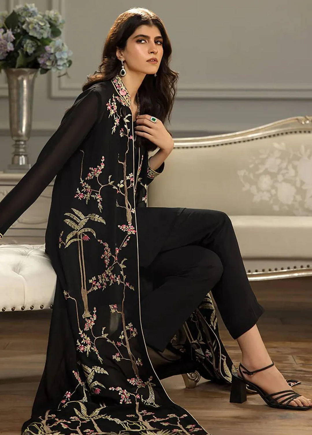 Threads And Motifs Pret Embroidered Chiffon Dress 8626