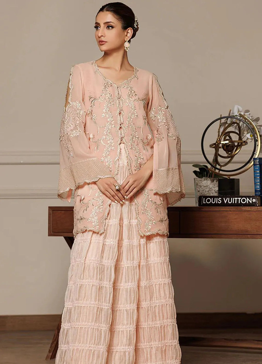Threads And Motifs Pret Embroidered Chiffon Dress 8716
