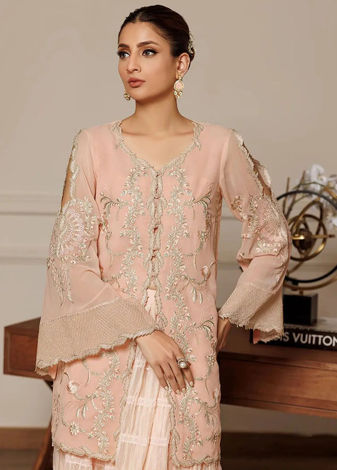 Threads And Motifs Pret Embroidered Chiffon Dress 8716