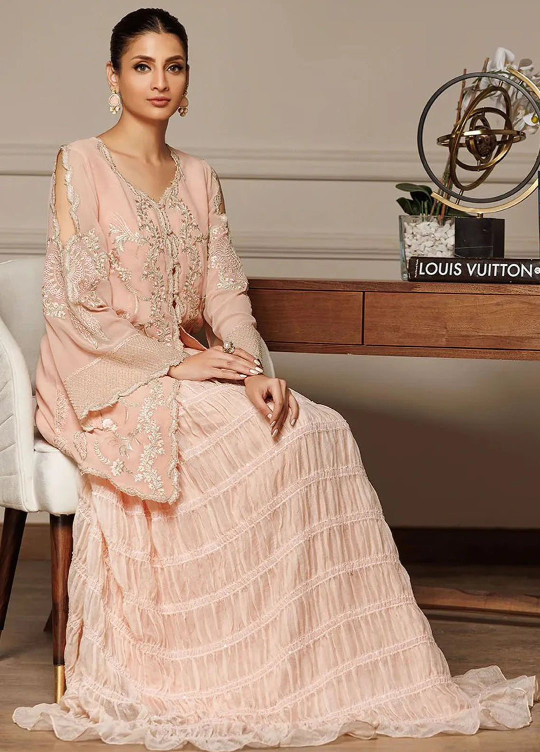 Threads And Motifs Pret Embroidered Chiffon Dress 8716