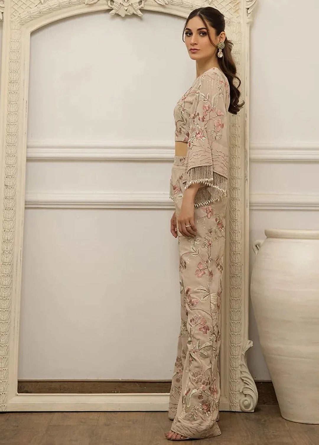 Threads And Motifs Pret Embroidered Chiffon Shirt 8586