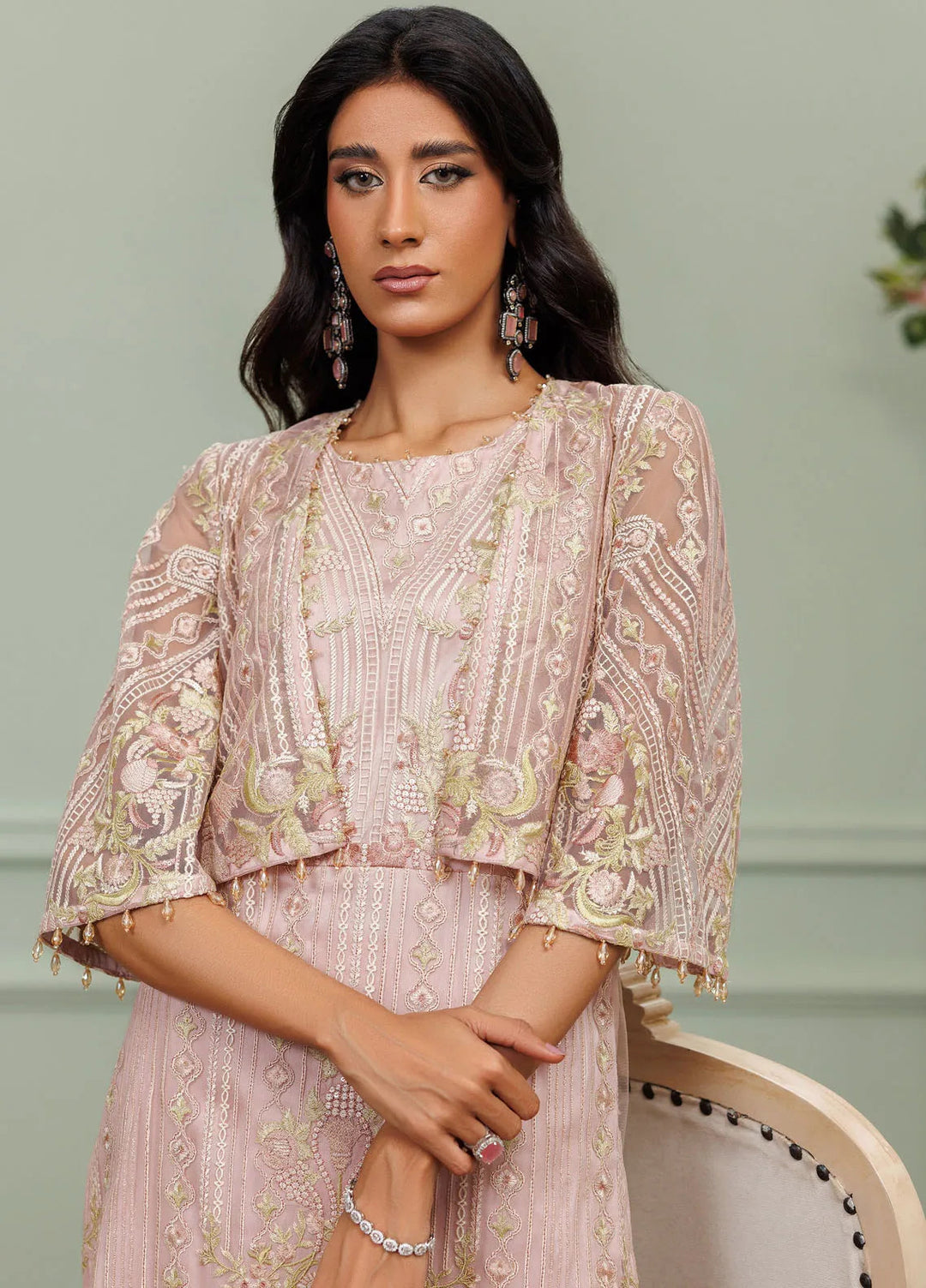 Threads And Motifs Pret Embroidered Net Dress 8917