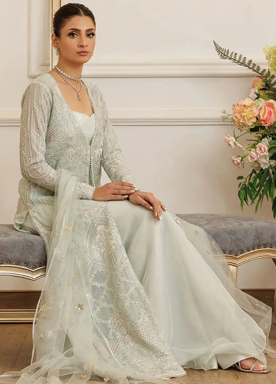Threads And Motifs Pret Embroidered Net Gown 8407