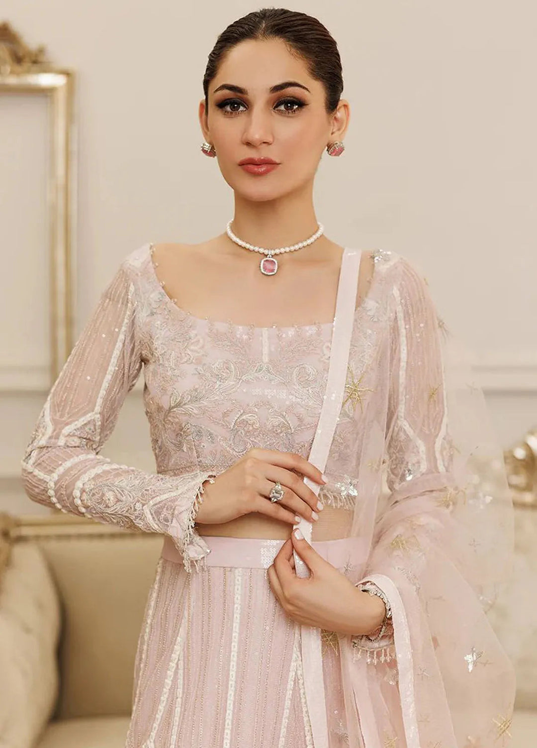 Threads And Motifs Pret Embroidered Net Lehenga 8406