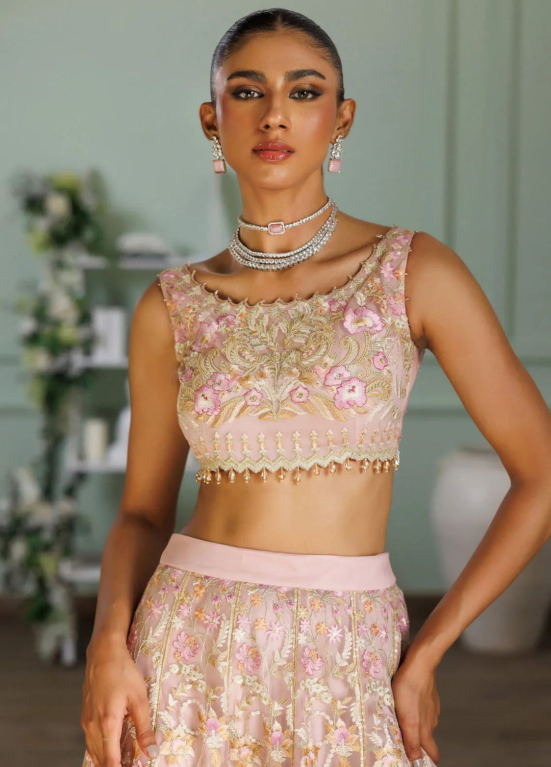 Threads And Motifs Pret Embroidered Net Lehenga 8903