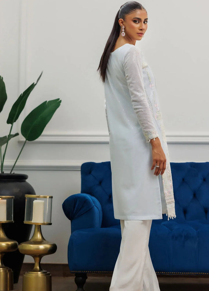 Threads And Motifs Pret Embroidered Net Shirt 8918