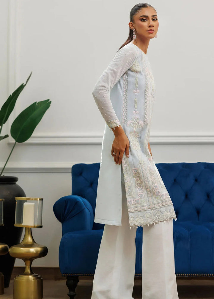 Threads And Motifs Pret Embroidered Net Shirt 8918