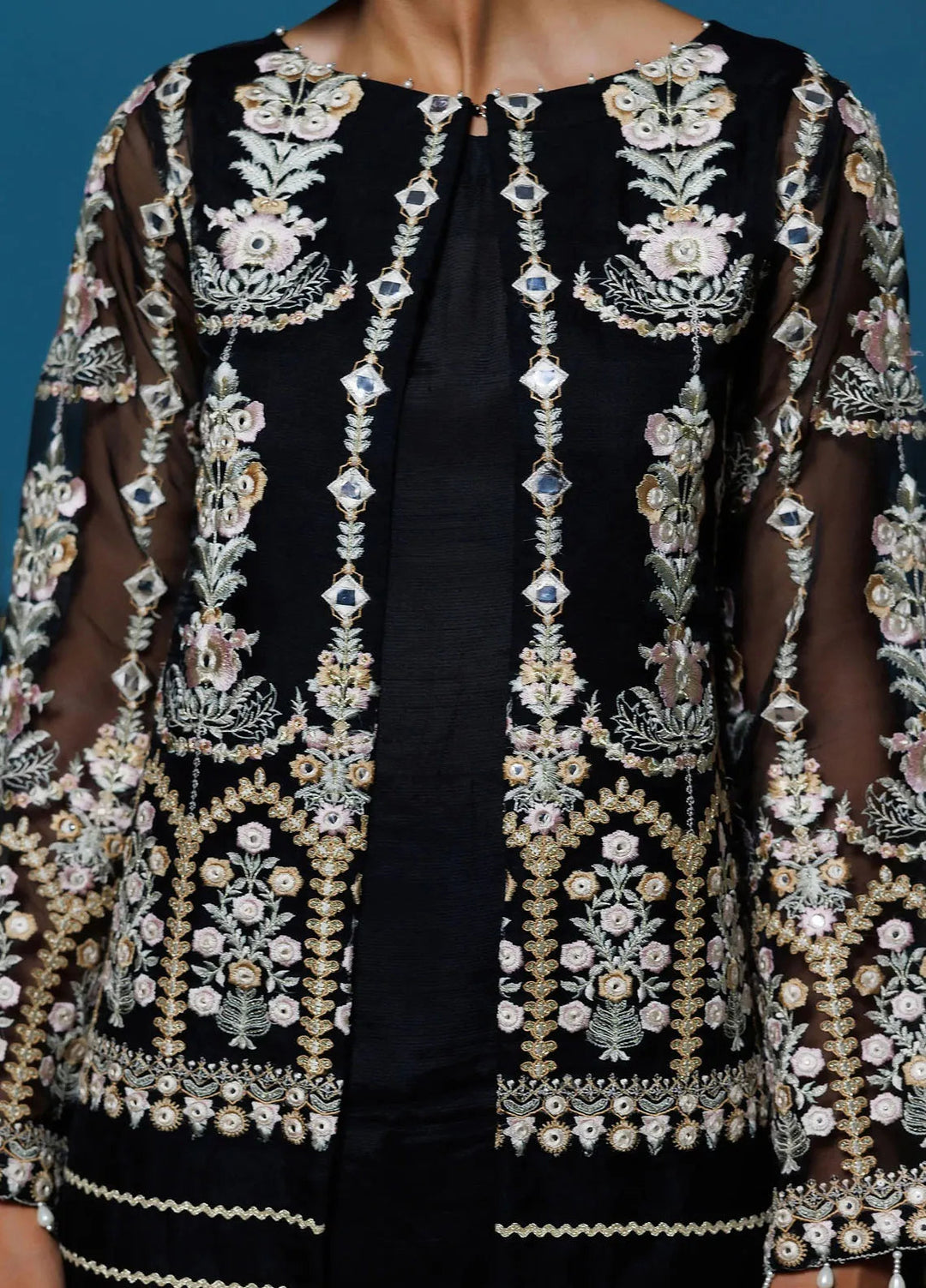 Threads And Motifs Pret Embroidered Organza Jacket 8916.1