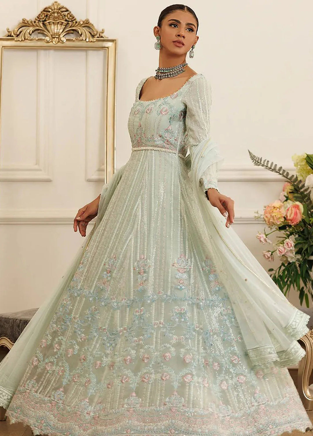 Threads And Motifs Pret Embroidered Organza Maxi 8593