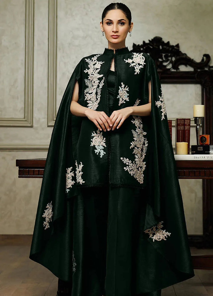 Threads And Motifs Pret Embroidered Raw Silk Dress 8725 - Green