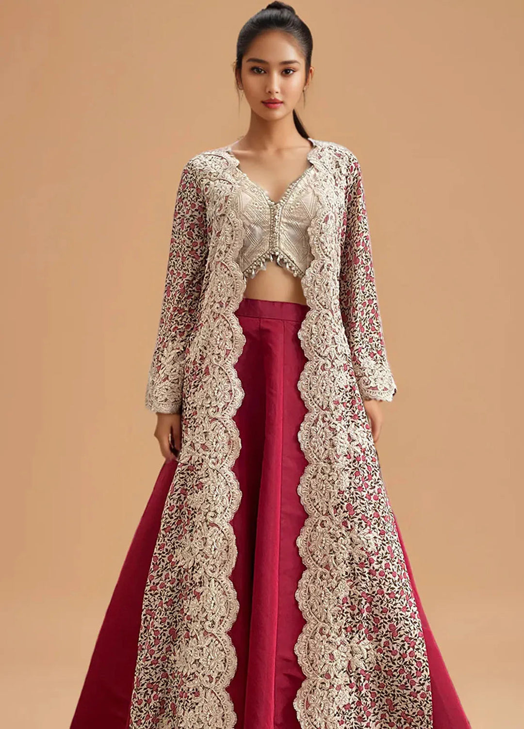 Threads And Motifz Pret Embroidered Chiffon 3 Peice Suit 9403
