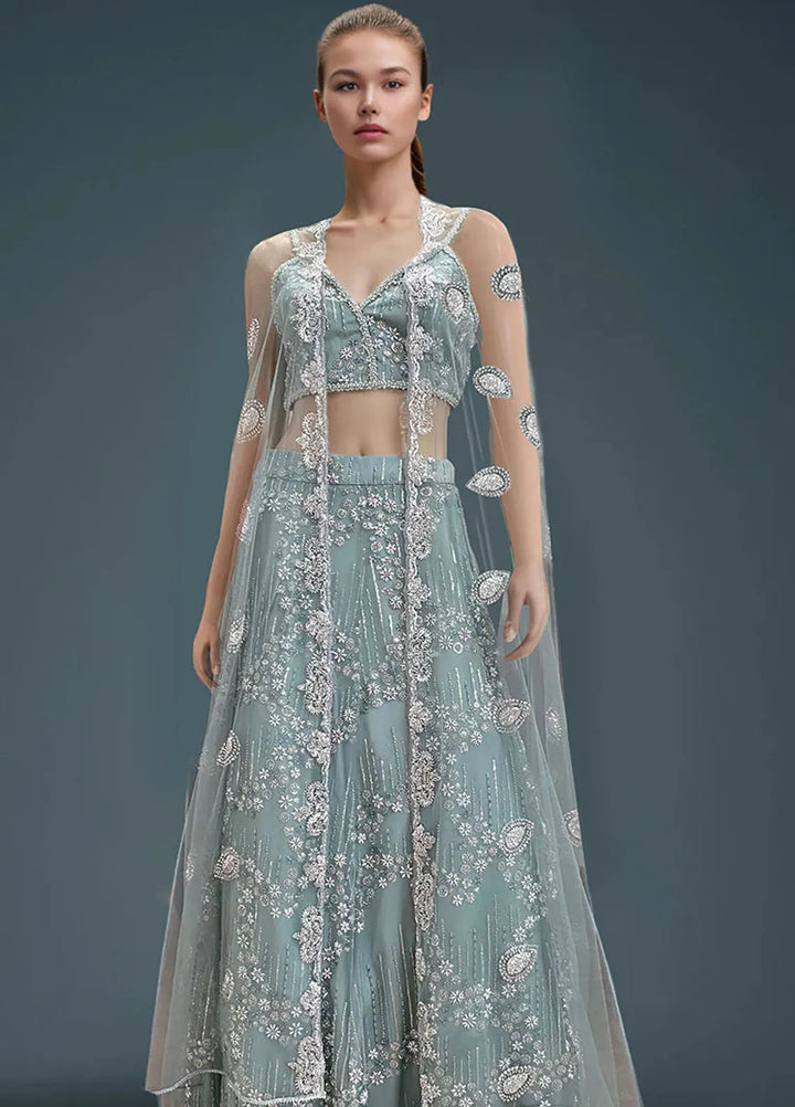 Threads And Motifz Pret Embroidered Net 2 Peice Suit 9305