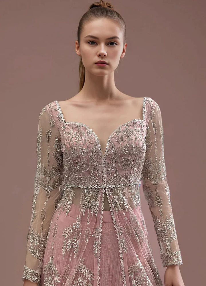 Threads And Motifz Pret Embroidered Net 2 Peice Suit 9310