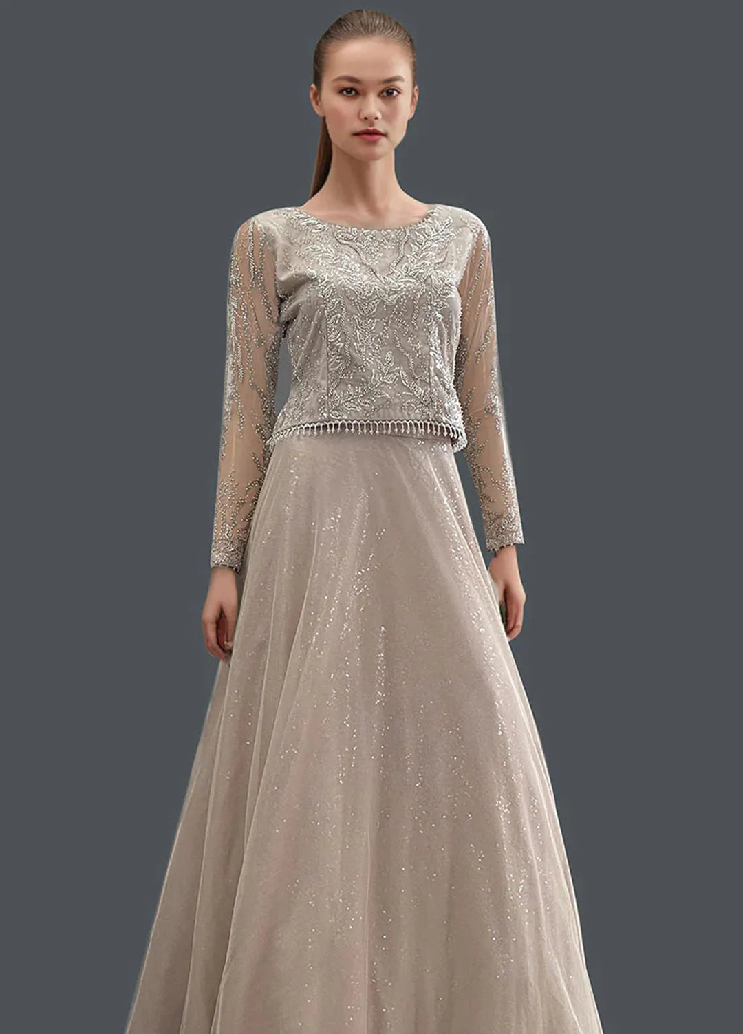 Threads And Motifz Pret Embroidered Net 2 Peice Suit 9442