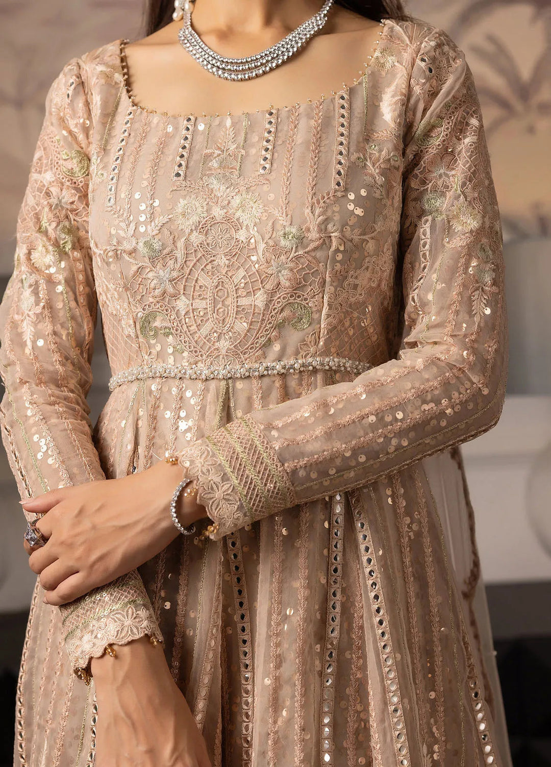 Threads And Motifz Pret Embroidered Net 2 Piece Suit 9006
