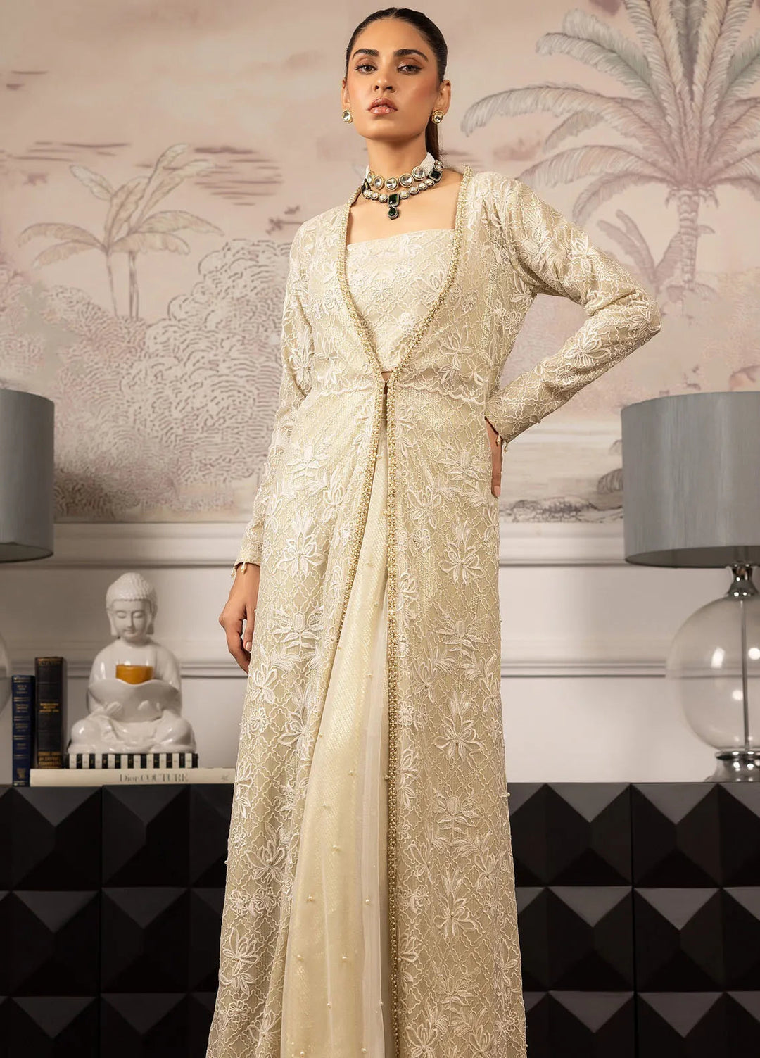 Threads And Motifz Pret Embroidered Net 2 Piece Suit 9047