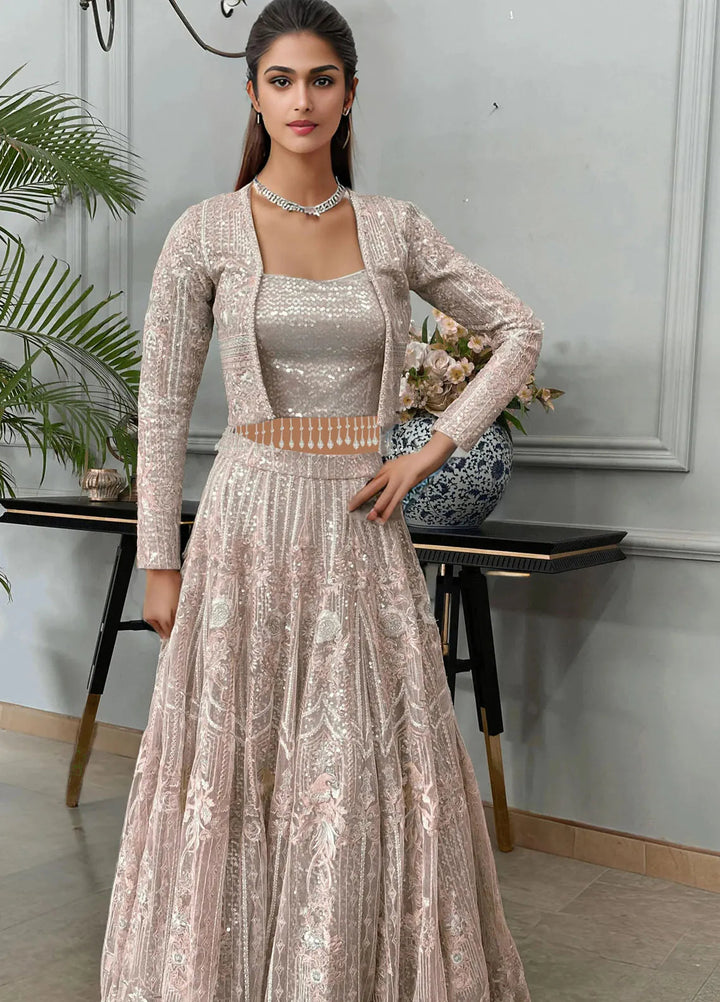 Threads And Motifz Pret Embroidered Net 3 Piece Suit 8445