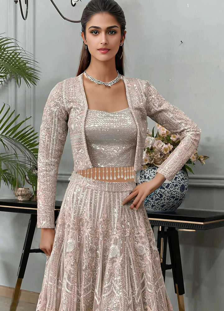 Threads And Motifz Pret Embroidered Net 3 Piece Suit 8445