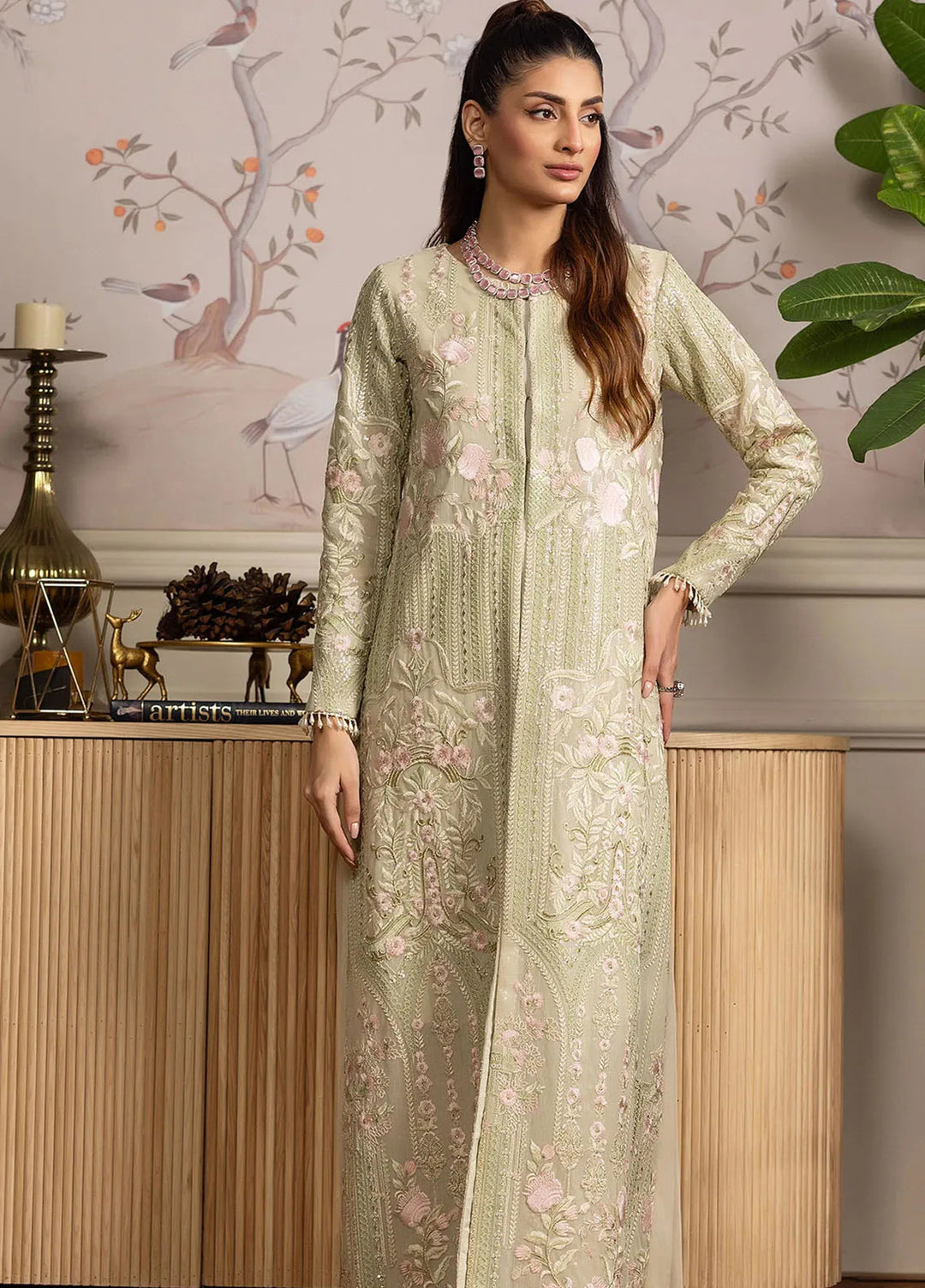 Threads And Motifz Pret Embroidered Net 3 Piece Suit 8919.1